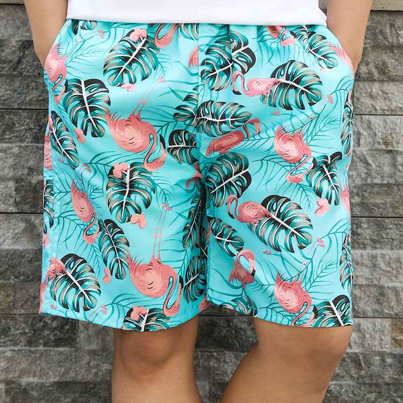 Fashion Men's Casual Printed Five-point Swimming Trunks