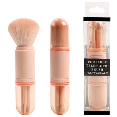 Single 4-in-1 retractable makeup brush set portable 4-in-1 retractable brush beauty tool