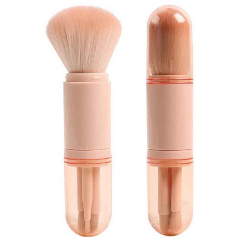 Single 4-in-1 retractable makeup brush set portable 4-in-1 retractable brush beauty tool