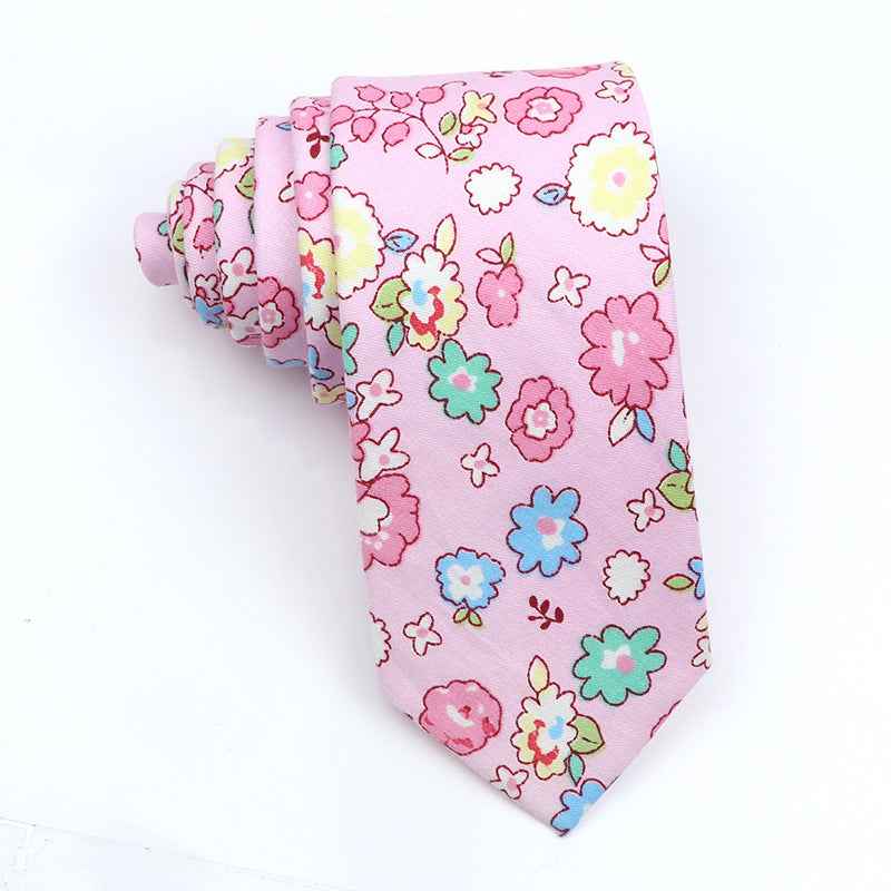 Korean Style Narrow Men's Clothing Cotton Tie