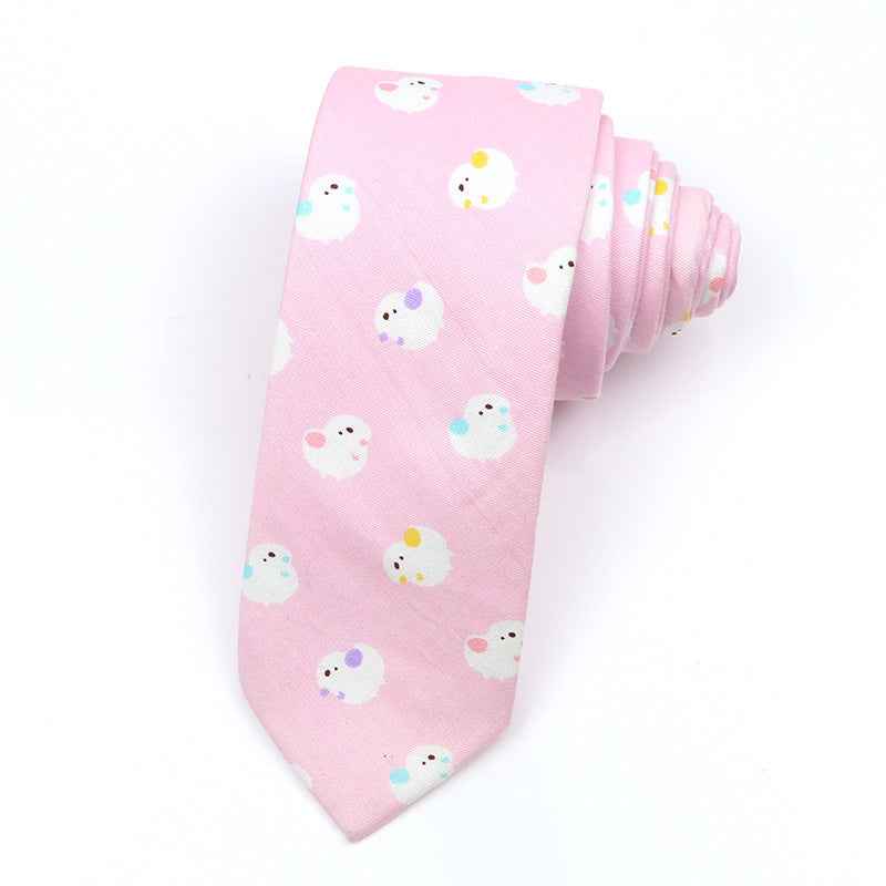 Korean Style Narrow Men's Clothing Cotton Tie