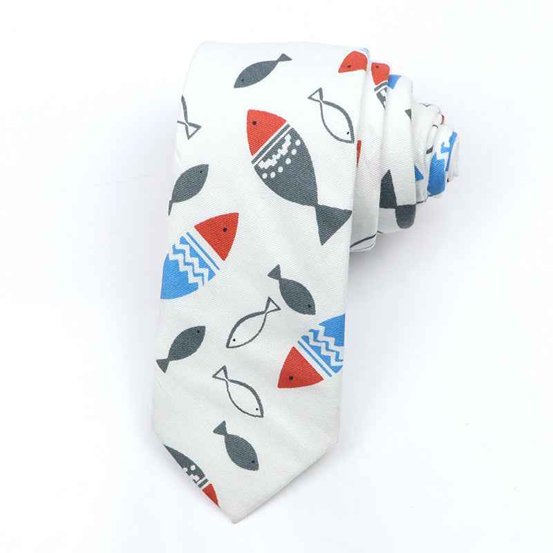 Korean Style Narrow Men's Clothing Cotton Tie