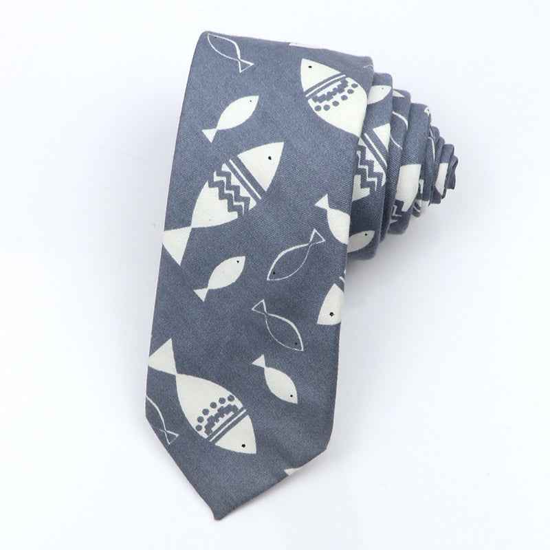 Korean Style Narrow Men's Clothing Cotton Tie