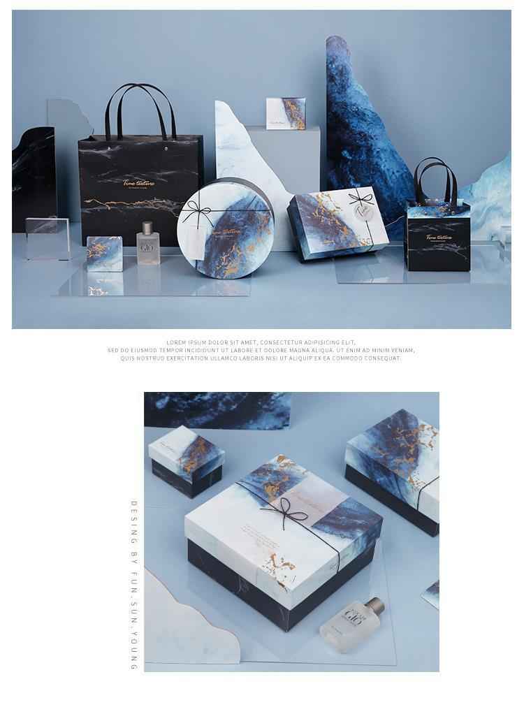 Festival Gift Box Rectangular Packing Box Marble Simple Business Gift Box