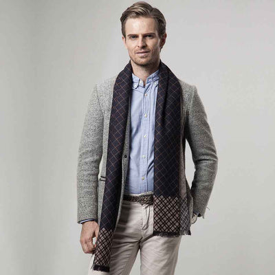 Ethnic classic plaid casual warm scarf
