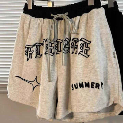 American Retro Embroidered Sports Shorts