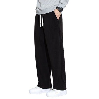 Winter Men's Casual Cashmere Pants Straight Wide-leg Pants SHOPPORA