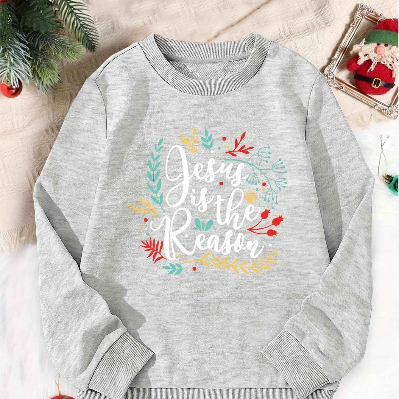 Christmas Season Printed Girls' Sports Sweater