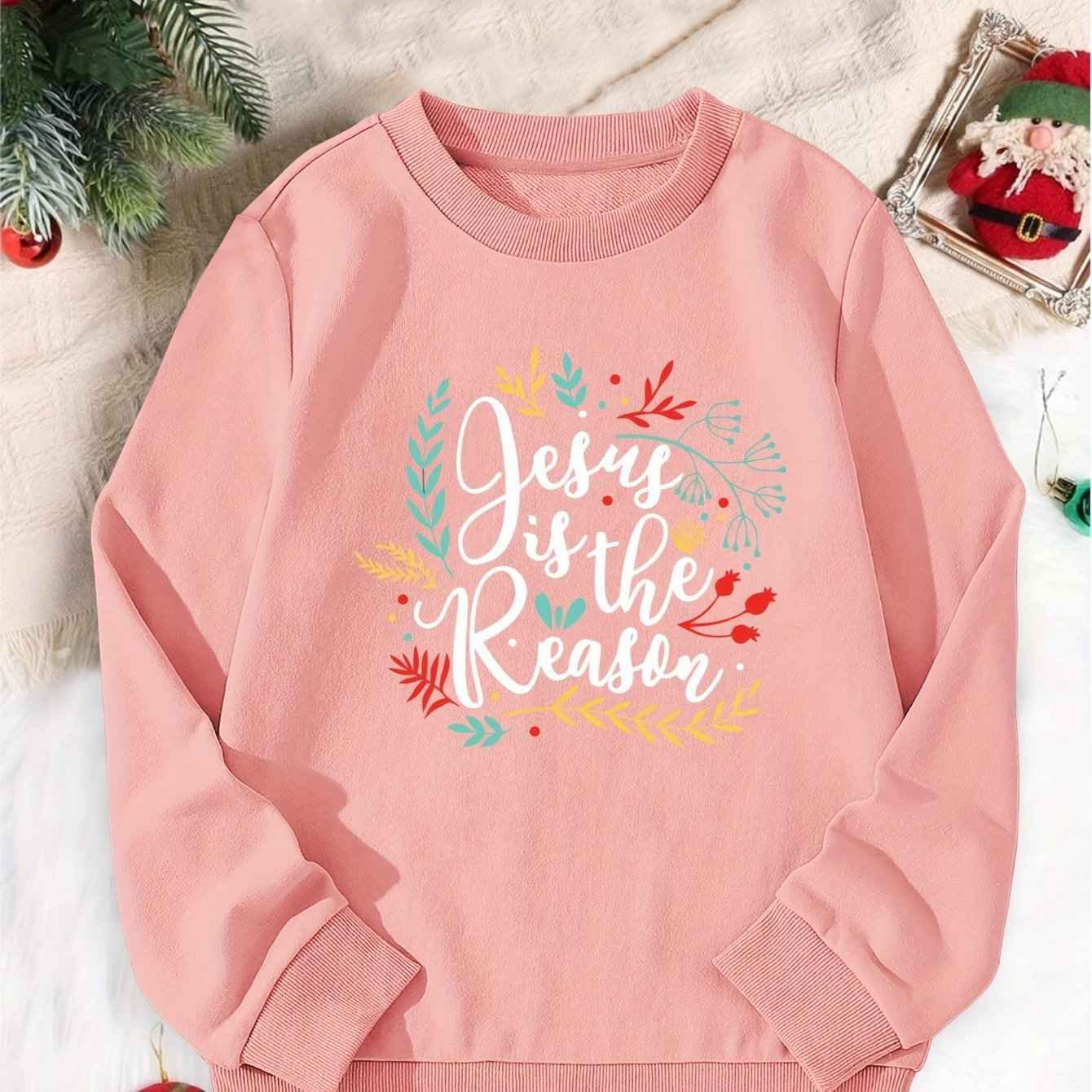 Christmas Season Printed Girls' Sports Sweater
