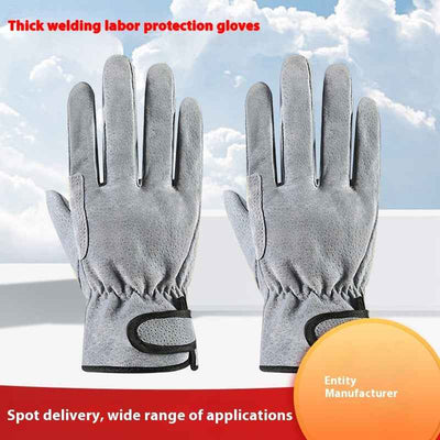 Arc-welder's Gloves Short Work Welding Labor Protection Leather Gloves