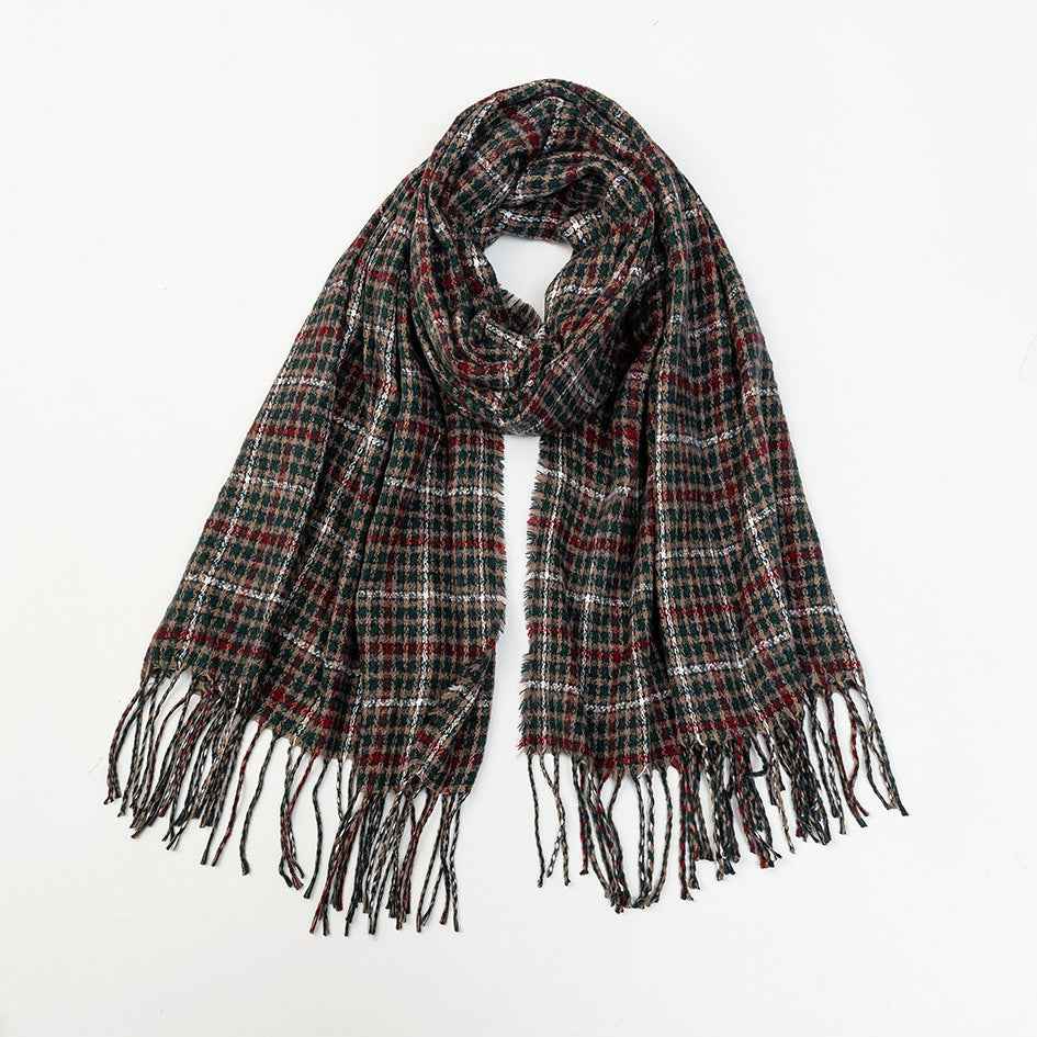 Men's And Women's Cashmere Plaid Tassel Scarf