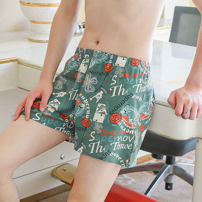 Underwear Men's Boxers Cotton Youth Loose Plus Size Shorts