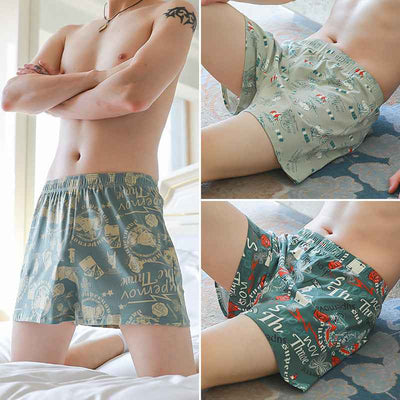 Underwear Men's Boxers Cotton Youth Loose Plus Size Shorts
