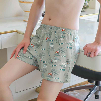Underwear Men's Boxers Cotton Youth Loose Plus Size Shorts