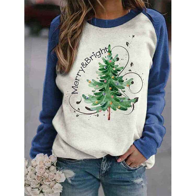 Explosive Contrast Color Christmas Tree Sweater