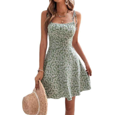 Women's Summer Floral Spaghetti Strap Beach Short Dress,Womens Dresses,Woman Clothing,Woman Clothes,Sundress,New In Dress