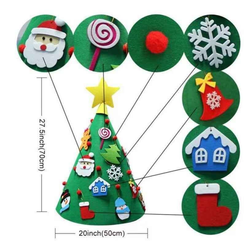 Felt Christmas Tree Three-dimensional Holiday High-grade Decorations With Lights Children Handmade Pendant