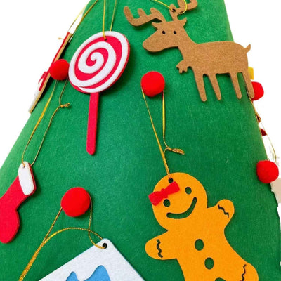 Felt Christmas Tree Three-dimensional Holiday High-grade Decorations With Lights Children Handmade Pendant