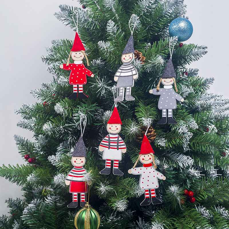 Christmas Tree Creative Wooden Boy Girl Decoration