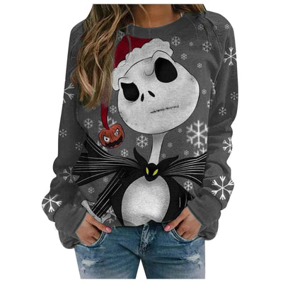 Christmas print fleece sweatshirt