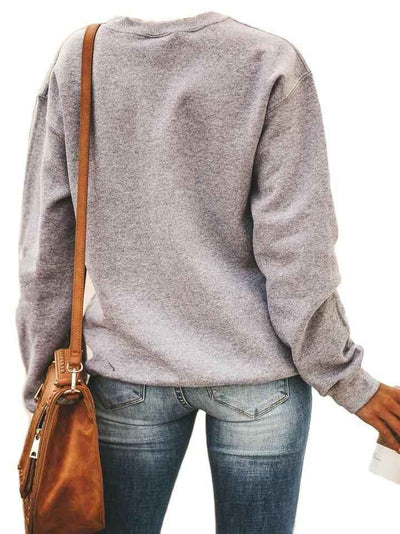 Christmas print fleece sweatshirt