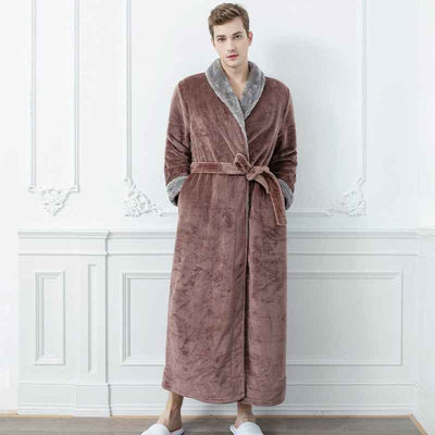 Men's And Women's Simple Thickened Flannel Nightgown