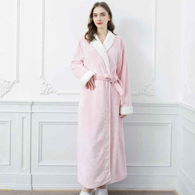 Men's And Women's Simple Thickened Flannel Nightgown