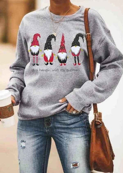 Christmas Print Long Sleeve Sweatshirt