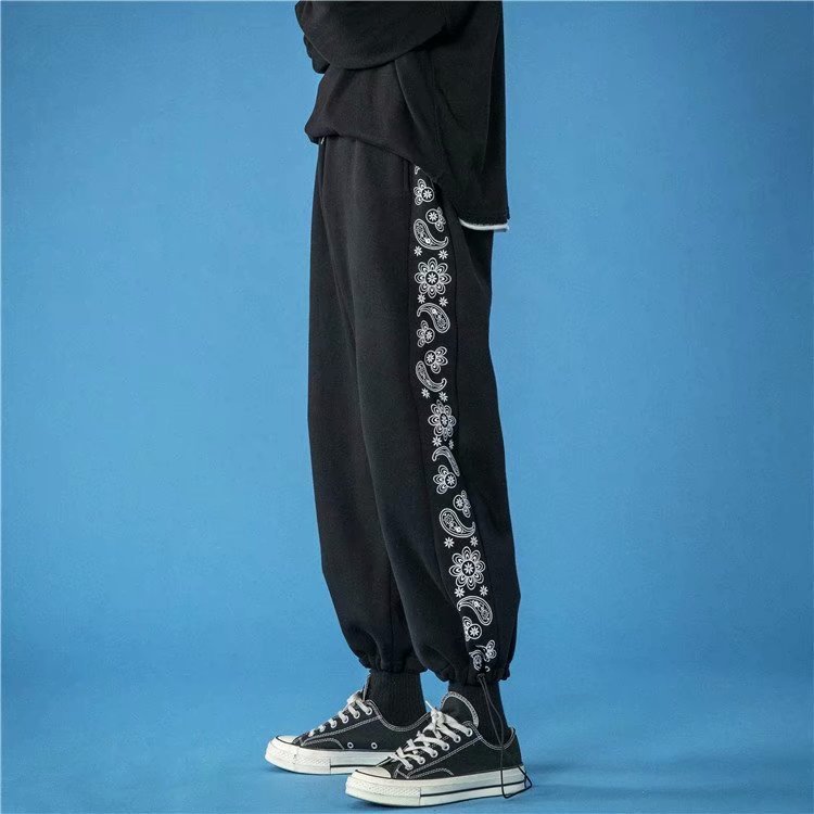 Loose Tie Foot Casual Trousers Men's Fashion SHOPPORA