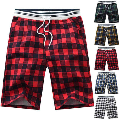Summer Plaid Men's Casual Shorts