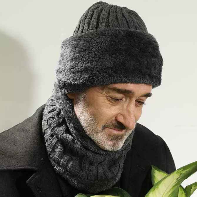 Men's Middle-aged And Elderly Wool Hat With Wool And Thick Knitted Hat