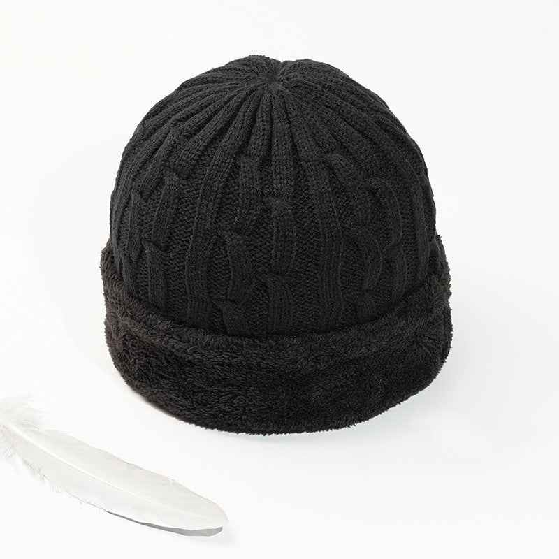 Men's Middle-aged And Elderly Wool Hat With Wool And Thick Knitted Hat