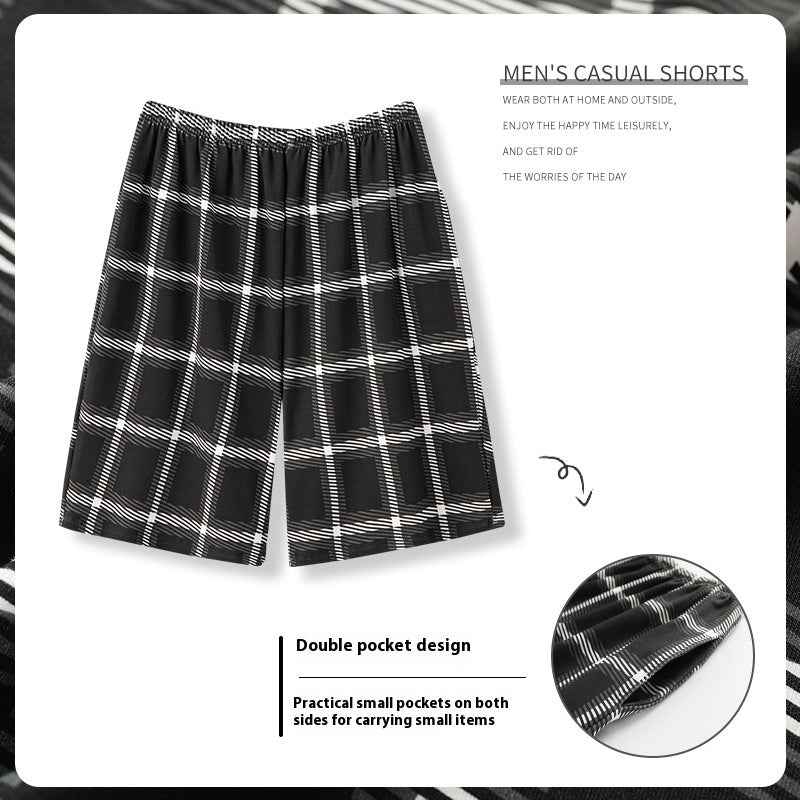 Summer Men's Loose Short Chic Personality Pants