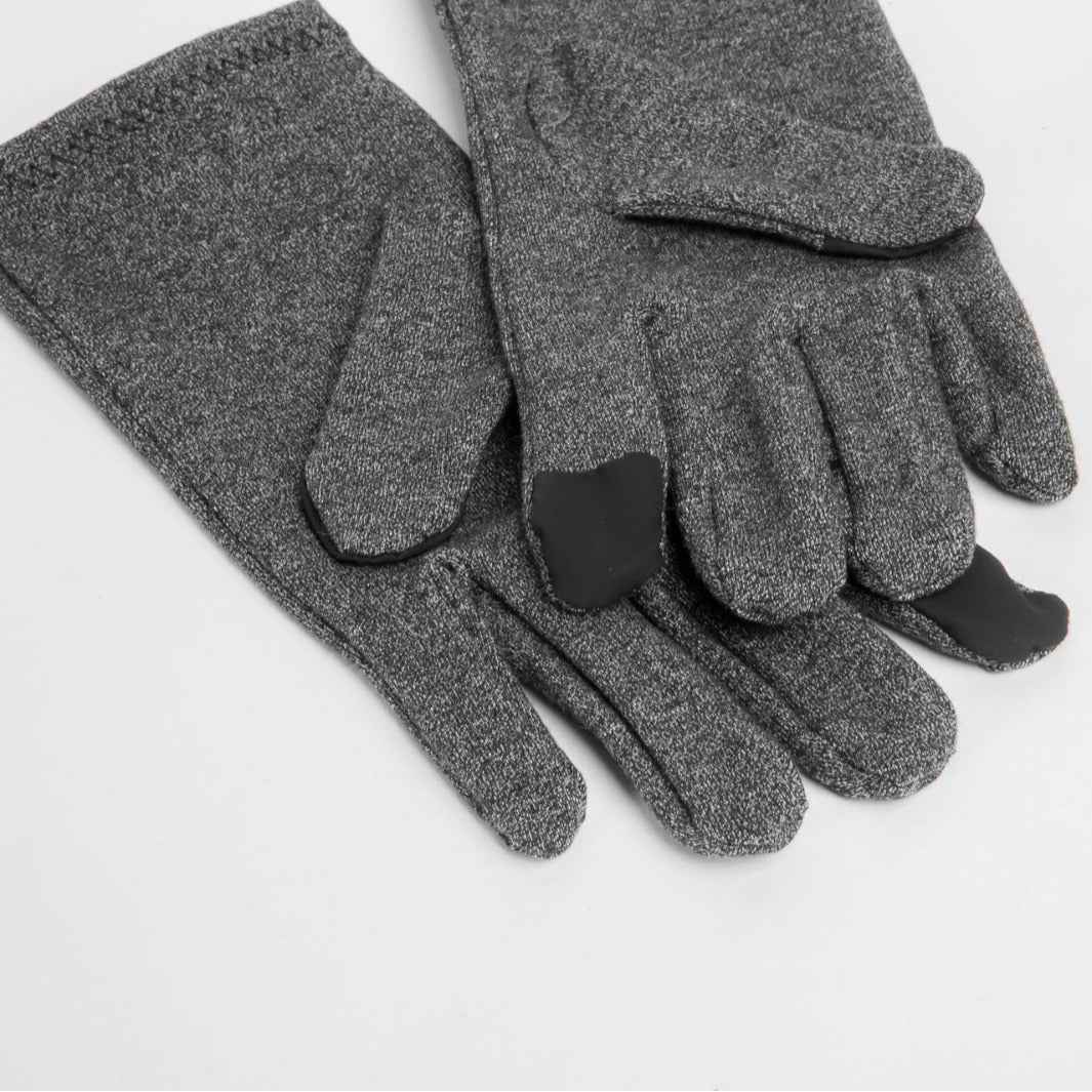Grey Full Finger Touch Screen Health Pressure Gloves