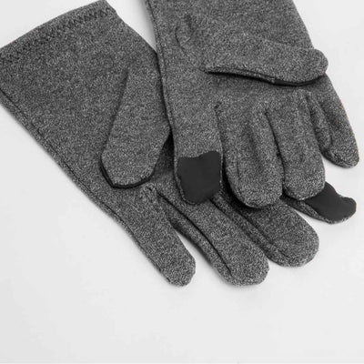 Grey Full Finger Touch Screen Health Pressure Gloves