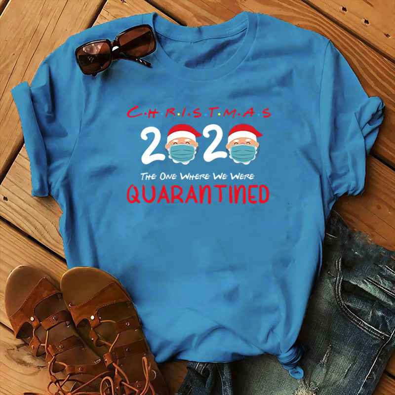 Women's Christmas animal flower short sleeves