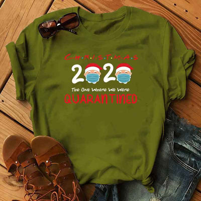 Women's Christmas animal flower short sleeves