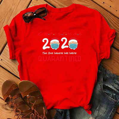 Women's Christmas animal flower short sleeves