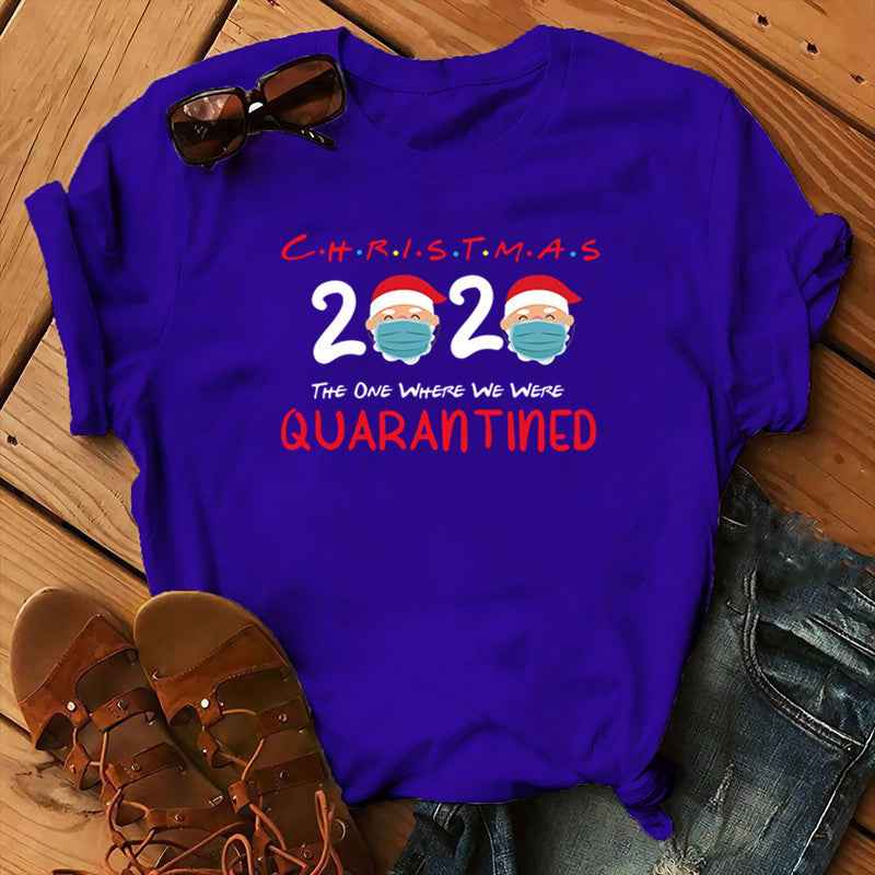 Women's Christmas animal flower short sleeves