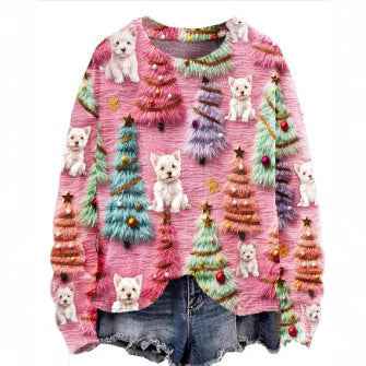 Christmas Style Loose Round Sweater