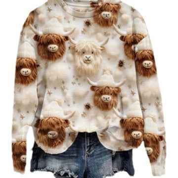 Christmas Style Loose Round Sweater