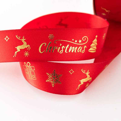2.5cm Christmas Silk Gift Box Packaging Ribbon