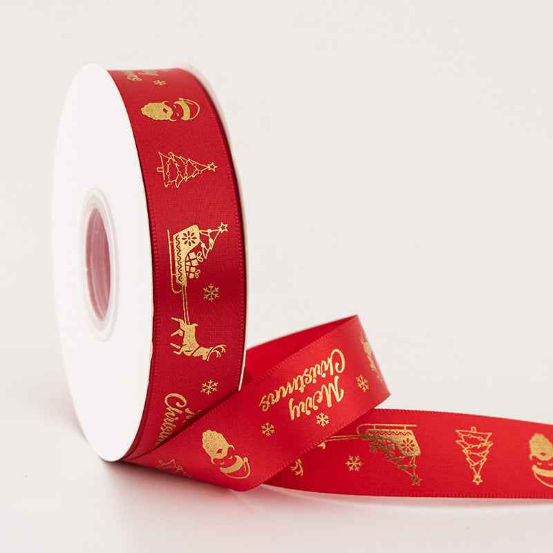 2.5cm Christmas Silk Gift Box Packaging Ribbon
