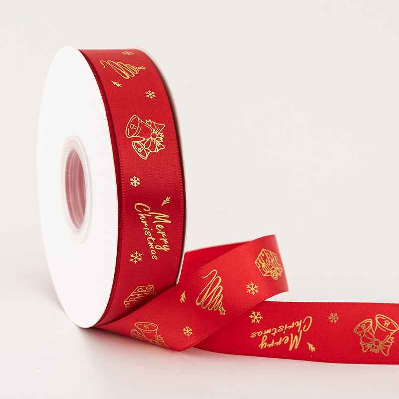 2.5cm Christmas Silk Gift Box Packaging Ribbon