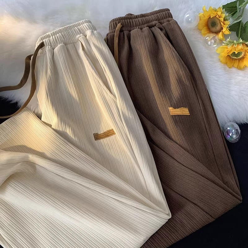Summer Thin Ice Silk High-grade Wide-leg Pants Loose Casual SHOPPORA