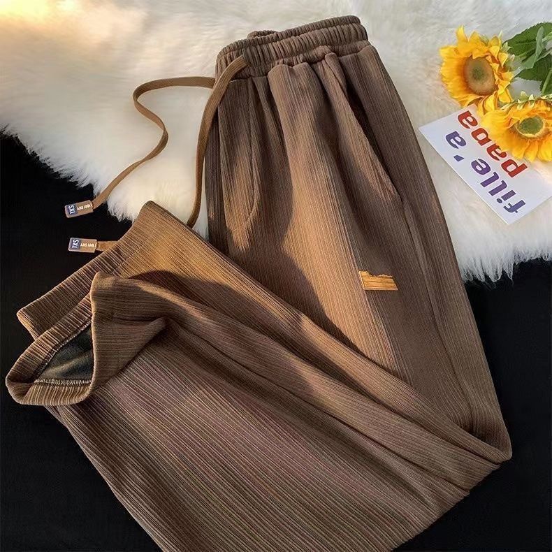 Summer Thin Ice Silk High-grade Wide-leg Pants Loose Casual SHOPPORA