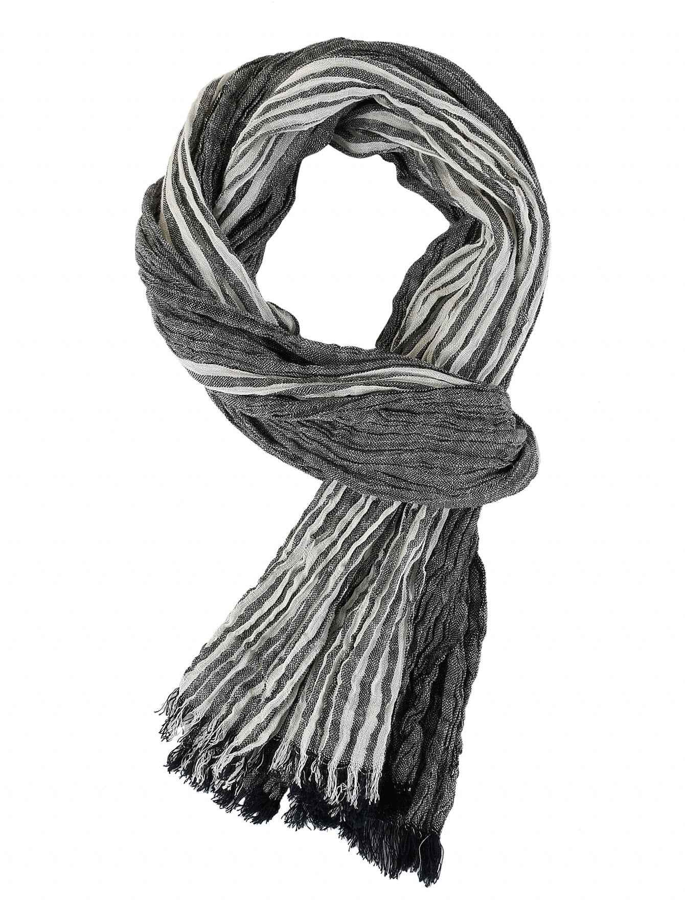 Men's Scarf Spring And Summer Pinstripe Color Matching