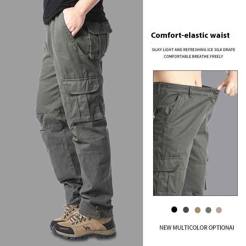 Cotton Multi-pocket Cargo Pants Men's Loose Wear-resistant Loose Outdoor Leisure