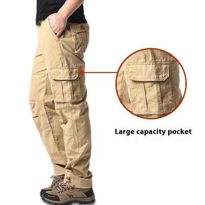 Cotton Multi-pocket Cargo Pants Men's Loose Wear-resistant Loose Outdoor Leisure