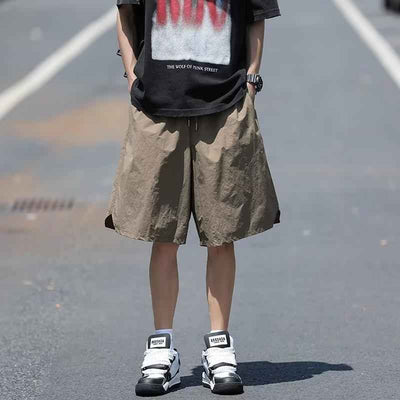 Men's Summer Thin Large Pocket Japanese Magazine Style Wear Fifth Pants